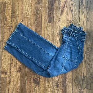 American Eagle Outfitters Women's Dark Blue Flare Jeans